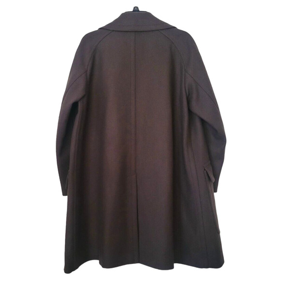 Burberry London Brown Wool Wide Collar Double Breasted Pea Women Coat US 6 - Picture 3 of 13